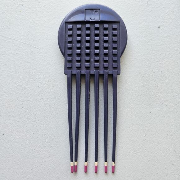Vintage Mebco Little Tease 80s 90s Metal Hair Pick Comb Blue Double Dip Tips - Picture 1 of 3